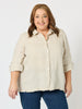 Milly Ruffle Hem Linen Shirt - Natural