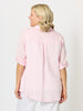 Milly Ruffle Hem Linen Shirt - Pale Pink