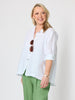 Milly Ruffle Hem Linen Shirt - White