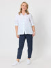 Milly Ruffle Hem Linen Shirt - White