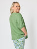 Anna V-neck Linen Top - Fern