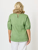 Anna V-neck Linen Top - Fern