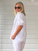 Anna V-neck Linen Top - White