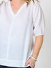 Anna V-neck Linen Top - White