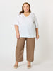 Anna V-neck Linen Top - White