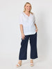 Anna V-neck Linen Top - White