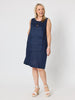 Amalfi Sleeveless Linen Dress - Navy