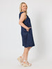 Amalfi Sleeveless Linen Dress - Navy