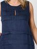 Amalfi Sleeveless Linen Dress - Navy
