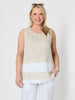 Chloe Contrast Linen Top - Natural White