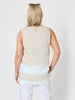 Chloe Contrast Linen Top - Natural White