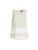 Chloe Contrast Linen Top - Natural White