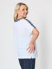 Chevron Cotton T-shirt - White Navy