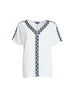 Chevron Cotton T-shirt - White Navy