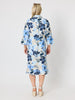 Amalfi Floral Rose Print Dress - Cornflower Multi