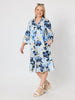 Amalfi Floral Rose Print Dress - Cornflower Multi