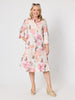 Amalfi Floral Rose Print Dress - Pink/Multi