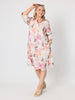 Amalfi Floral Rose Print Dress - Pink/Multi