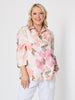 Amalfi Floral Rose Print Shirt - Pink/Multi