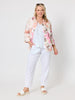 Amalfi Floral Rose Print Shirt - Pink/Multi