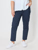 Tropez Slim Leg Print Pant - Navy White