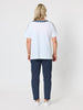 Tropez Slim Leg Print Pant - Navy White