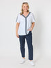 Tropez Slim Leg Print Pant - Navy White