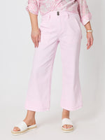 Hudson Wide Leg Crop Jean - Pale Pink