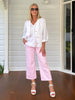 Hudson Wide Leg Crop Jean - Pale Pink