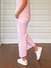 Hudson Wide Leg Crop Jean - Pale Pink
