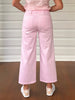 Hudson Wide Leg Crop Jean - Pale Pink