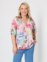 Desert Rose Floral Print Top - Pink Multi
