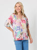 Desert Rose Floral Print Top - Pink Multi