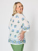 Florida Floral Embroidered Top - White Multi