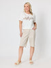 Merci Sequin Print Cotton Tee - White