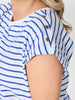 Dockside Stripe Stud Tee - Azure White
