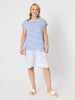 Dockside Stripe Stud Tee - Azure White