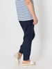 Sarah Linen Pleat Hem Pant - Navy
