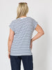 Dockside Stripe Stud Tee - Navy/White
