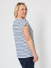 Dockside Stripe Stud Tee - Navy/White