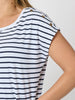 Dockside Stripe Stud Tee - Navy/White