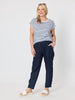Dockside Stripe Stud Tee - Navy/White