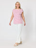 Dockside Stripe Stud Tee - Raspberry White