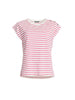 Dockside Stripe Stud Tee - Raspberry White