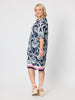 Riviera Print Dress - Navy/White