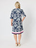 Riviera Print Dress - Navy/White