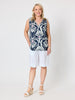 Riviera Print Top - Navy/White