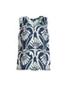 Riviera Print Top - Navy/White