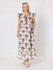 Tuscan Print Cotton Maxi Dress - Coffee Multi