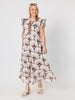 Tuscan Print Cotton Maxi Dress - Coffee Multi